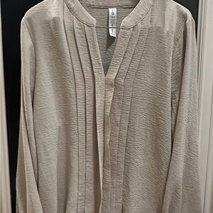 Blooming Jelly Dressy Casual Long Sleeve Pleated Blouse Size XL NWOT